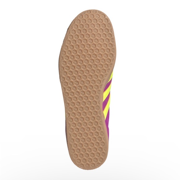 WMNS ADIDAS ORIGINALS GAZELLE PURPLE BURST NEON SOLAR YELLOW SHOES SNEAKERS - Picture 6 of 17